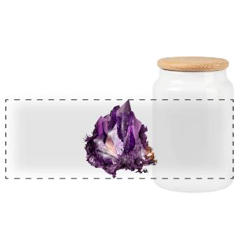 Motif Cristal Améthyste Violet Lumineux - Boîte à biscuits avec couvercle en bois - blanc - Devant