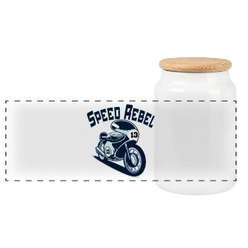 Speed Rebel - Panorama Keksdose mit Holzdeckel - Weiß - Vorne