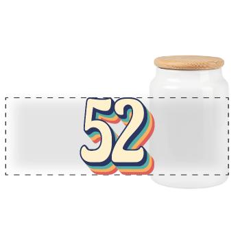 Vintage Retro T-Shirt Number 52 Fify Two - Panoramic Cookie Jar with Wooden Lid - white - Front