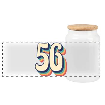 Vintage Retro T-Shirt Number 56 Fifty Six - Panoramic Cookie Jar with Wooden Lid - white - Front
