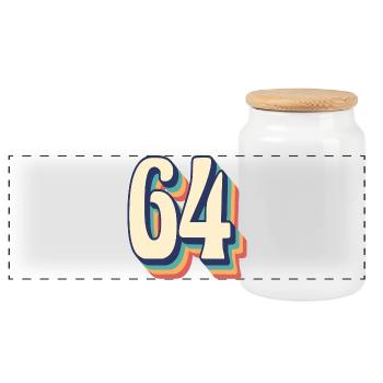 T-Shirt rétro Vintage numéro 64 soixante-quatre - Boîte à biscuits avec couvercle en bois - blanc - Devant