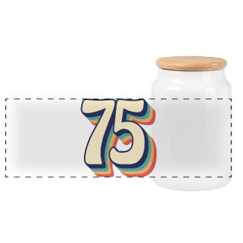 T-Shirt rétro Vintage numéro 75 soixante-quinze - Boîte à biscuits avec couvercle en bois - blanc - Devant