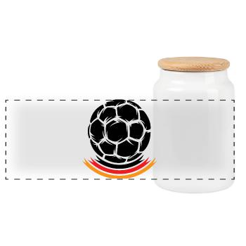 Ball Handball Head Germany Team Team European Championships - Panoramic Cookie Jar with Wooden Lid - white - Front