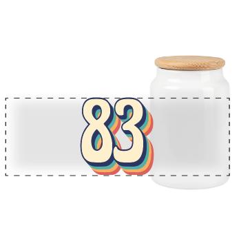Vintage Retro T-Shirt Number 83 Eighty Three - Panoramic Cookie Jar with Wooden Lid - white - Front