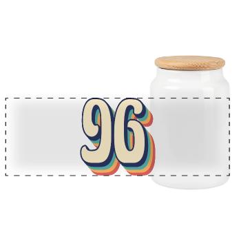 Vintage Retro T-Shirt Nummer 96 Ninety Six - Panorama Keksdose mit Holzdeckel - Weiß - Vorne