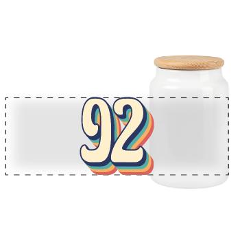 T-Shirt rétro Vintage numéro 92 quatre-vingt-douze - Boîte à biscuits avec couvercle en bois - blanc - Devant