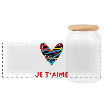 HERZ. HERZ. VALENTINSTAG. LIEBE. LIEBE. PAAR. - Panorama Keksdose mit Holzdeckel - Weiß - Vorne