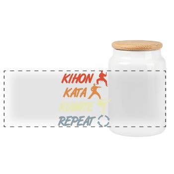 Piliers du karaté - Boîte à biscuits avec couvercle en bois - blanc - Devant