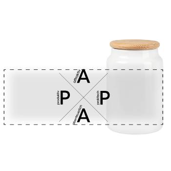 dad logo hero father motivation symbol brand icon - Panoramic Cookie Jar with Wooden Lid - white - Front