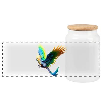 Nymphe arc-en-ciel (03) - Boîte à biscuits avec couvercle en bois - blanc - Devant