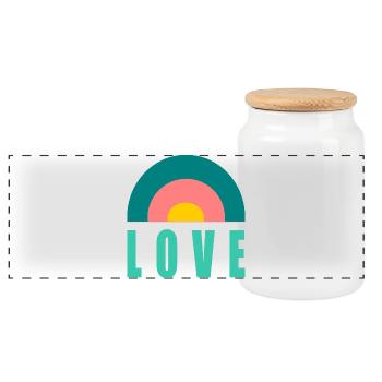 PAAR. ICH HABE GERADE GEHEIRATET. Junggesellinnenabschied. VALENTINSTAG. LIEBE. - Panorama Keksdose mit Holzdeckel - Weiß - Vorne