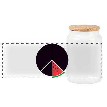 Gaza Peace - Panorama Keksdose mit Holzdeckel - Weiß - Vorne