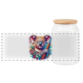 Koala - Panorama Keksdose mit Holzdeckel - Weiß - Vorne