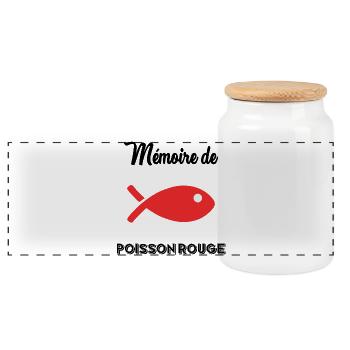 POISSON. POISSON D'AVRIL. HUMOUR. MER. OCÉAN - Boîte à biscuits avec couvercle en bois - blanc - Devant