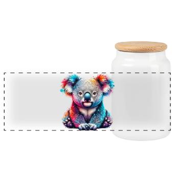 Koala - Panorama Keksdose mit Holzdeckel - Weiß - Vorne