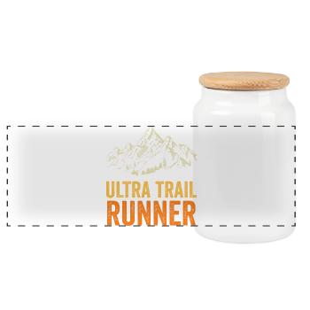 Coureur d’ultra trail - Boîte à biscuits avec couvercle en bois - blanc - Devant