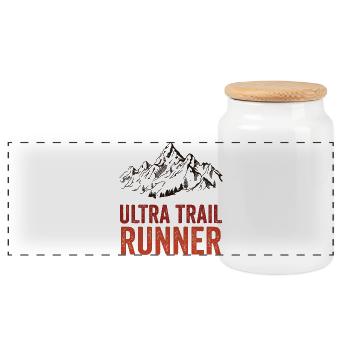 UltraTrail Runner - Panoramic Cookie Jar with Wooden Lid - white - Front