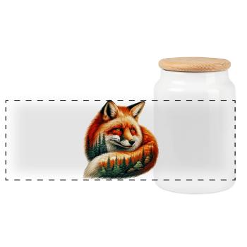 Fuchs - Panorama Keksdose mit Holzdeckel - Weiß - Vorne