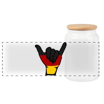 Drapeau de l’Allemagne Symbole de surf - Boîte à biscuits avec couvercle en bois - blanc - Devant
