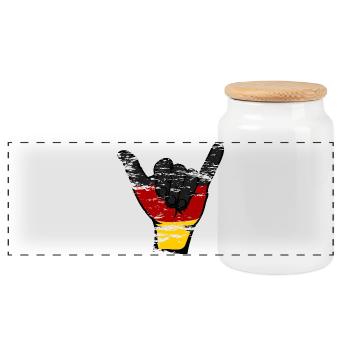 Allemagne Drapeau Surfing Symbole Utilisé - Boîte à biscuits avec couvercle en bois - blanc - Devant