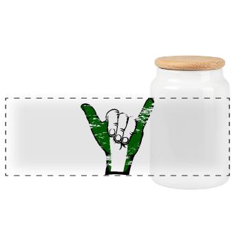 Nigeria Flagge Surfing Symbol used - Panorama Keksdose mit Holzdeckel - Weiß - Vorne