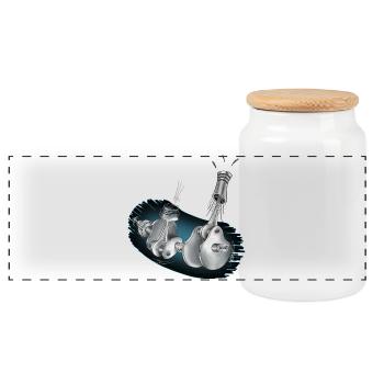 Kurbelwelle Illustrationen - Panorama Keksdose mit Holzdeckel - Weiß - Vorne