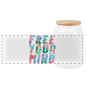 Free your mind - Panorama Keksdose mit Holzdeckel - Weiß - Vorne