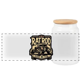 Chemise Ratsking Ratlook – Style rustique personnalisé - Boîte à biscuits avec couvercle en bois - blanc - Devant