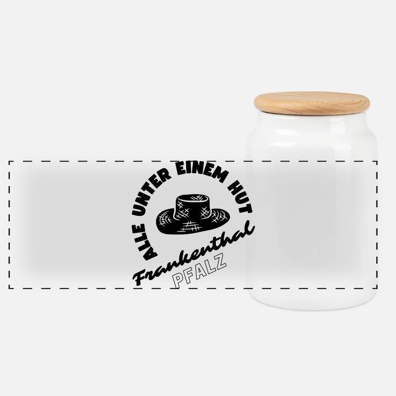 Frankenthal Palatinate - Panoramic Cookie Jar with Wooden Lid - white