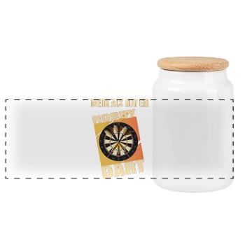 Mehr als nur ein Hobby - Dart - Panorama Keksdose mit Holzdeckel - Weiß - Vorne