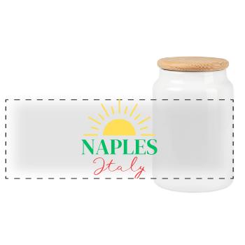 Lebendiges Neapel, Italien, Sun Design - Panorama Keksdose mit Holzdeckel - Weiß - Vorne