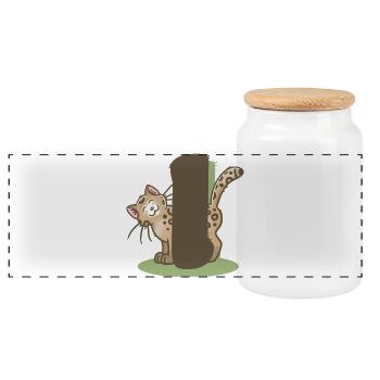 Lettre du chat I - Boîte à biscuits avec couvercle en bois - blanc - Devant
