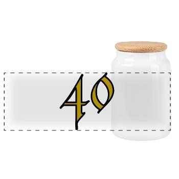 40. 40 ANS. 40e ANNIVERSAIRE. ANNIVERSAIRE 40 ANS. - Boîte à biscuits avec couvercle en bois - blanc - Devant