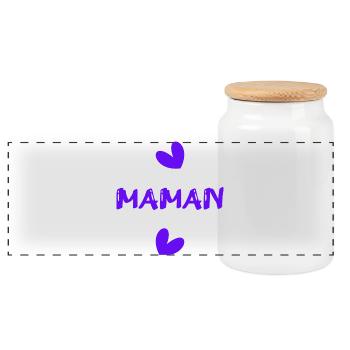 MOTHER'S DAY. HAPPY MOTHER'S DAY. MOM - Panoramic Cookie Jar with Wooden Lid - white - Front