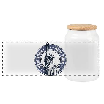 Cocarde de la Statue de la Liberté, NYC - Boîte à biscuits avec couvercle en bois - blanc - Devant