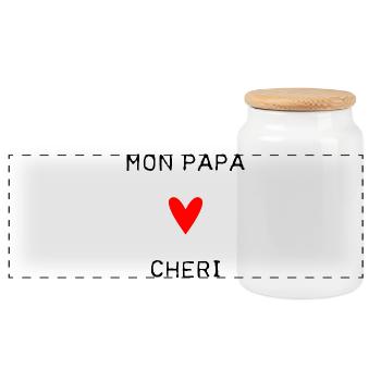 HAPPY FATHER'S DAY. DAD. FATHER'S DAY. FATHER - Panoramic Cookie Jar with Wooden Lid - white - Front