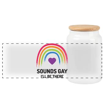 LGBT Pride Month - Klingt schwul. Ich werde da sein - Panorama Keksdose mit Holzdeckel - Weiß - Vorne