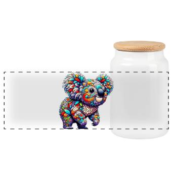 Koala - Panorama Keksdose mit Holzdeckel - Weiß - Vorne