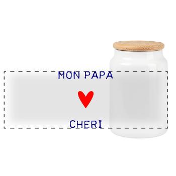 PAPA. VATERTAG. FROHER VATERTAG. ALLES GUTE ZUM GEBURTSTAG. - Panorama Keksdose mit Holzdeckel - Weiß - Vorne