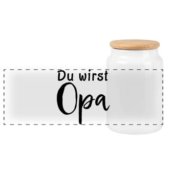 Du wirst Opa - Panorama Keksdose mit Holzdeckel - Weiß - Vorne