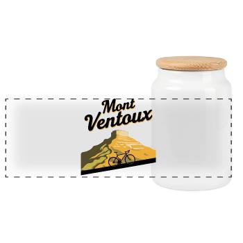 Mont Ventoux : Le Défi Ultime pour les Cyclistes - Boîte à biscuits avec couvercle en bois - blanc - Devant