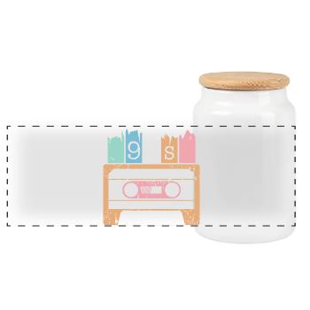 Cassette Musique Années 90 1990s Utilisé Look Logo Classique - Boîte à biscuits avec couvercle en bois - blanc - Devant