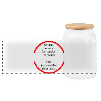 Some people pretend to love me - Panoramic Cookie Jar with Wooden Lid - white - Front