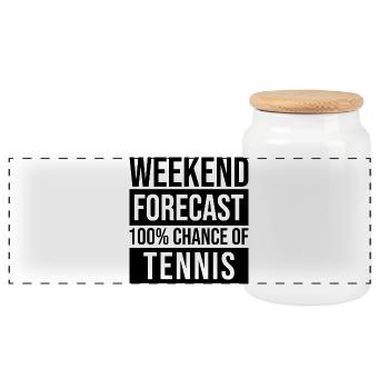 tennis - Boîte à biscuits avec couvercle en bois - blanc - Devant