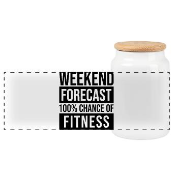 Fitness - Panorama Keksdose mit Holzdeckel - Weiß - Vorne