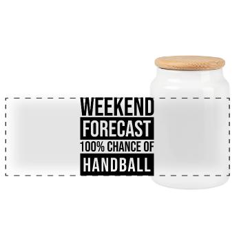 Handball - Panoramic Cookie Jar with Wooden Lid - white - Front