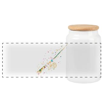 Graffiti de canne à pêche - Boîte à biscuits avec couvercle en bois - blanc - Devant