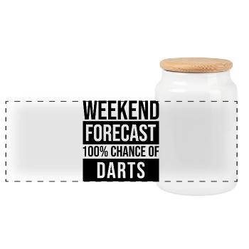 Darts - Panoramic Cookie Jar with Wooden Lid - white - Front
