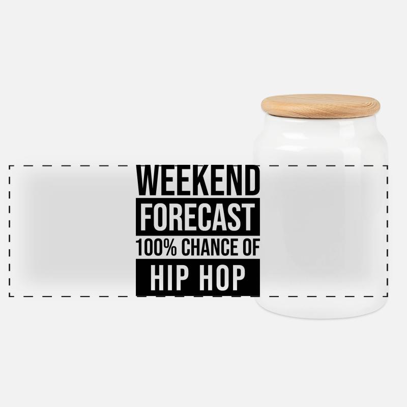 Hip-Hop (Englisch) - Panorama Keksdose mit Holzdeckel - Weiß