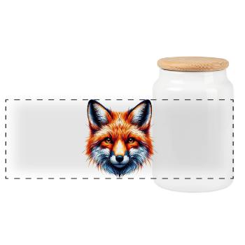 Fuchs - Panorama Keksdose mit Holzdeckel - Weiß - Vorne